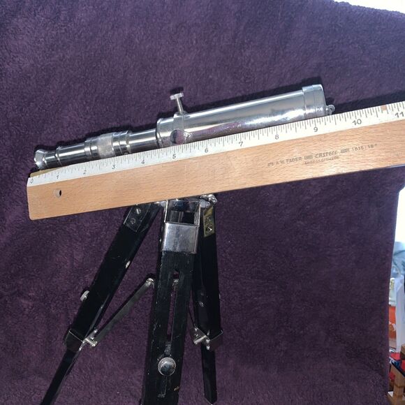 Working Antique Design Table Top Decor Black Tripod with Telescope Stand - Picture 8 of 10